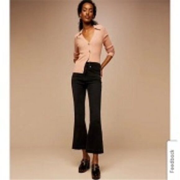 Womens Veronica Beard "Carson" Ankle Flare High Rise Black Jeans 25 - Picture 1 of 8